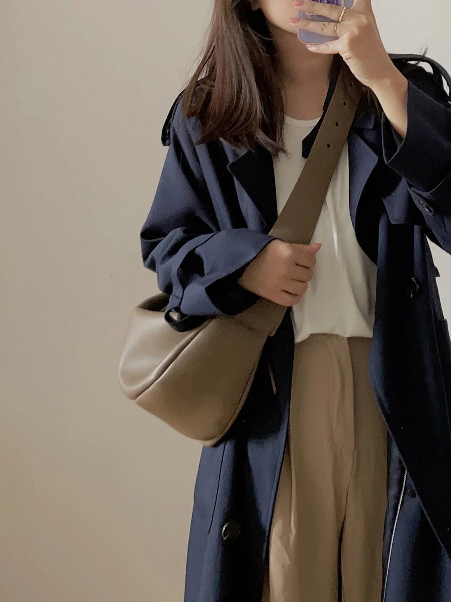Grand sac banane cuir femme