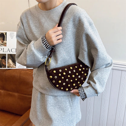 Sac demi-lune daim