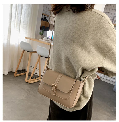 Sacs à bandoulière Vintage en cuir PU pour femmes, sacs à main tendance et bourse rétro, petit sac messager féminin