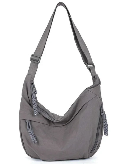 Sac à bandoulière en tissu doux pour femmes, couleur unie, Style étudiant décontracté, grands sacs à main, sacs Hobos pour femmes