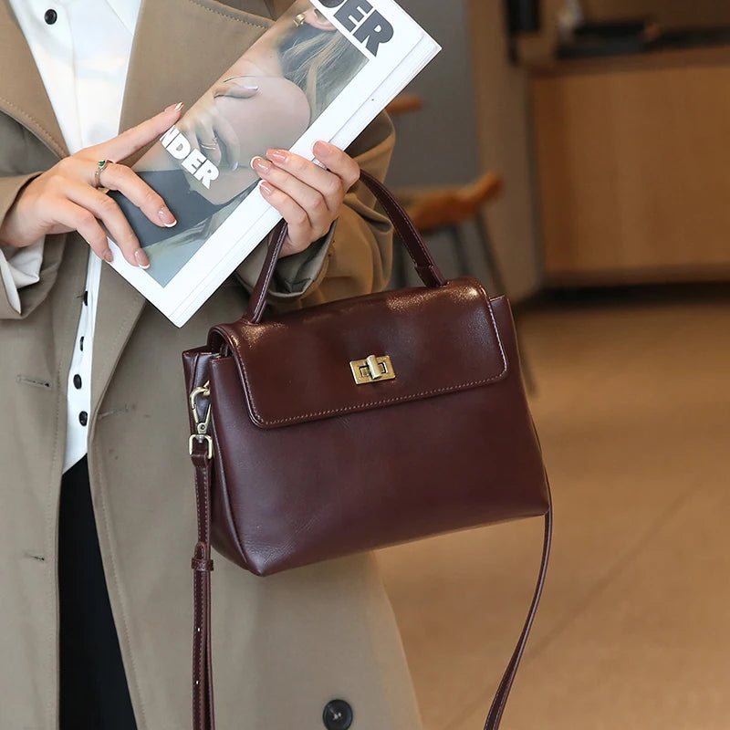 Sac fourre-tout en cuir de vachette véritable pour femme, sac à main en cuir souple pour femme, sacs à bandoulière à la mode, designer de luxe, initié féminin