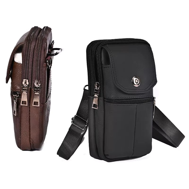 Pochette cuir ceinture homme
