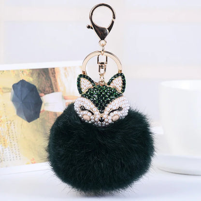 Porte clé fourrure renard