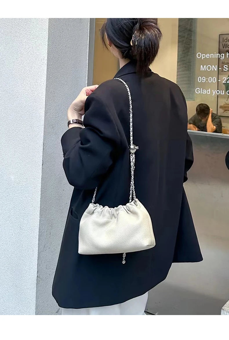 Sac bandoulière chic et compact FOXER 2026 pour femme en cuir véritable, mini sac à bandoulière tendance pour femme, pochette à chaîne pour téléphone