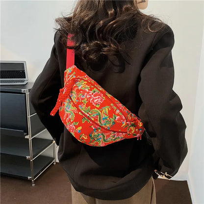 Sac banane à fleurs