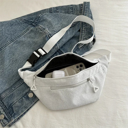Sac banane femme velours côtelé