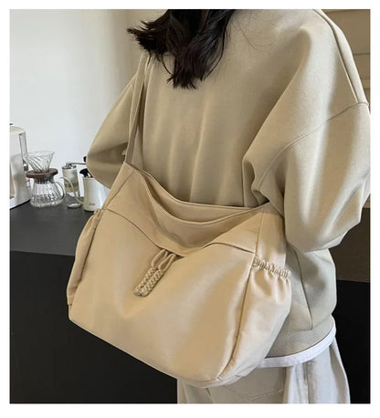 Sac à Bandoulière Hobos en Nylon pour Femme, Sacoche à Fermeture Éclair, Décontractée, Solide, de Grande Capacité, à la Mode, 2025