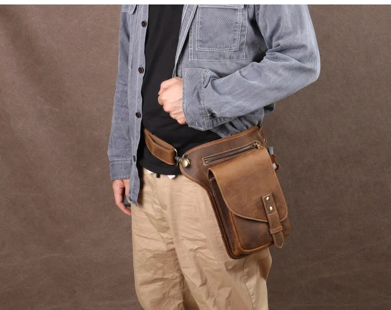 Pochette homme cuir marron