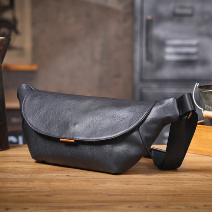 Sac banane cuir homme plat