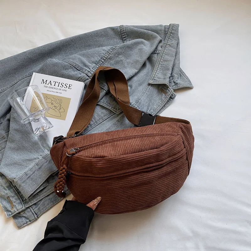 Sac banane velours femme