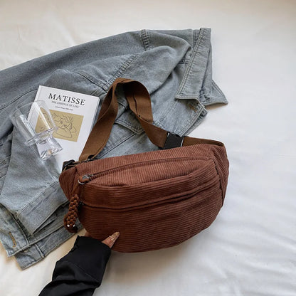 Sac banane velours femme