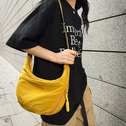Sac à bandoulière en tissu doux pour femmes, couleur unie, Style étudiant décontracté, grands sacs à main, sacs Hobos pour femmes