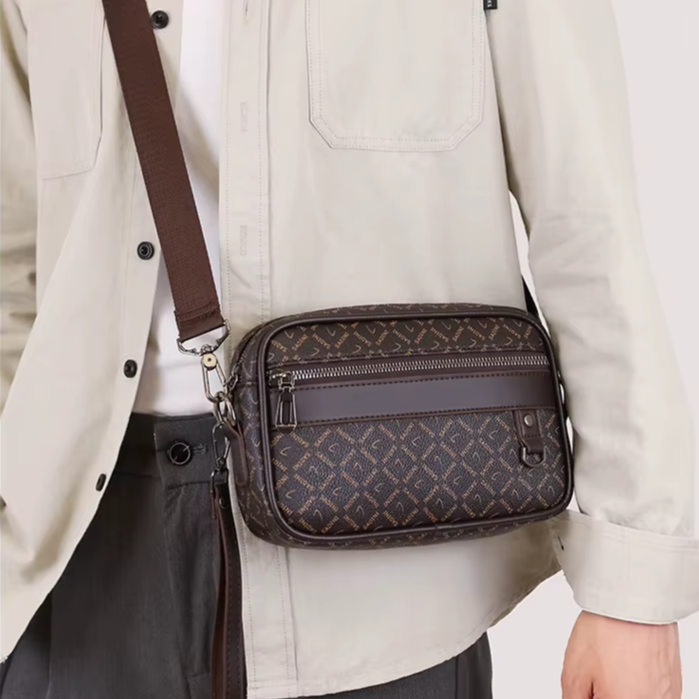 Sac pour hommes d'affaires de haute qualité en cuir PU souple Sac à main pour homme Sac à bandoulière multi-fonctionnel pochette pour hommes avec sangle de taille Sac