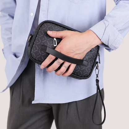 Sac pour hommes d'affaires de haute qualité en cuir PU souple Sac à main pour homme Sac à bandoulière multi-fonctionnel pochette pour hommes avec sangle de taille Sac
