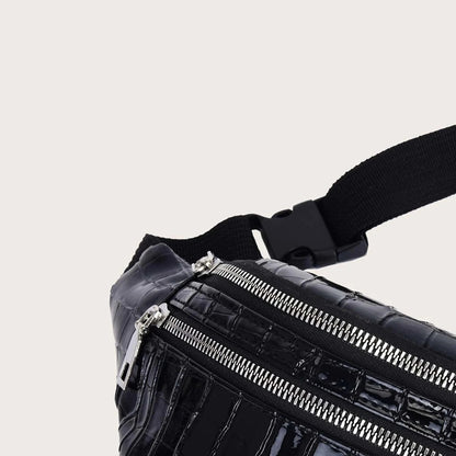 Sac banane noir vernis