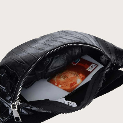 Sac banane noir vernis