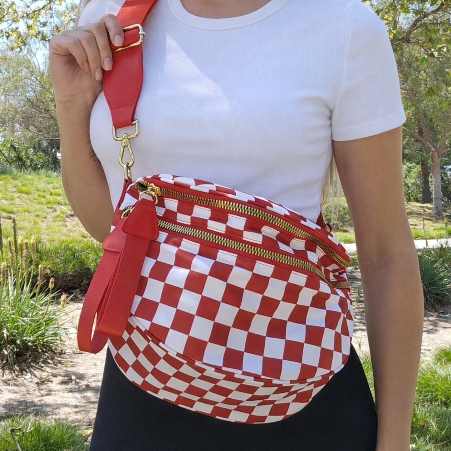 Sac banane carreaux