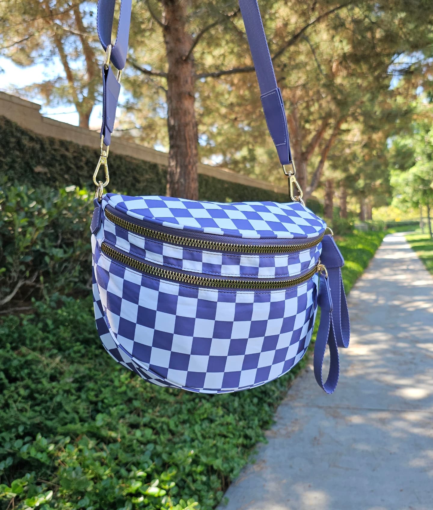 Sac banane carreaux