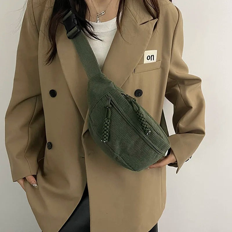Sac banane femme velours