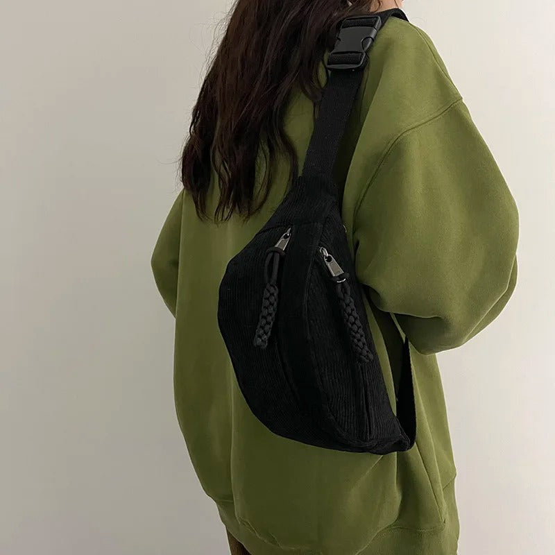 Sac banane femme velours
