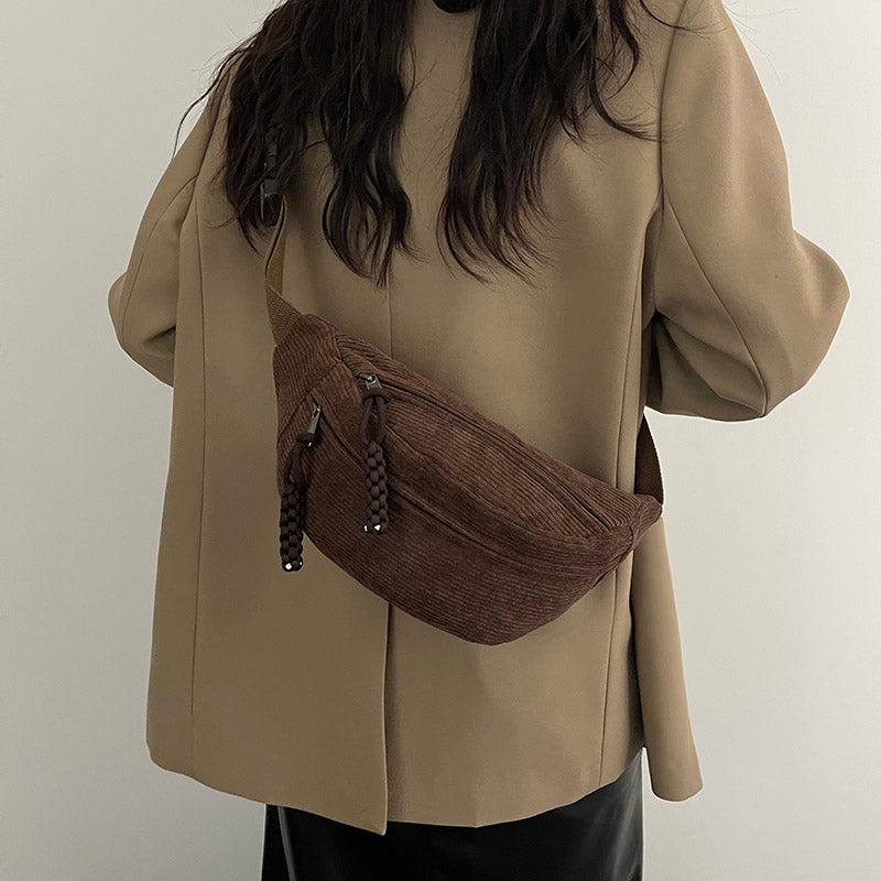 Sac banane femme velours