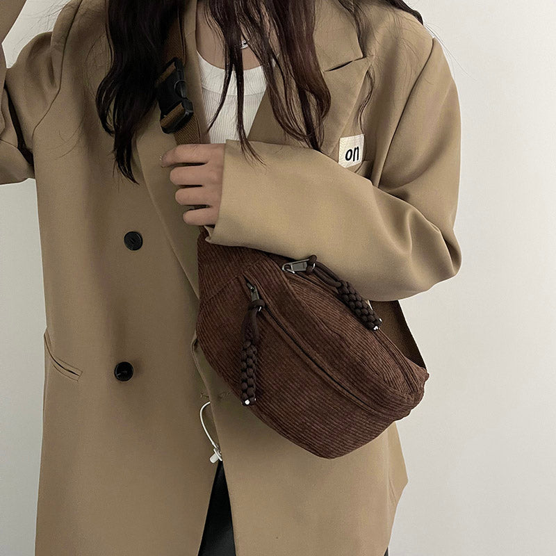 Sac banane femme velours