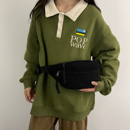 Sac banane femme velours