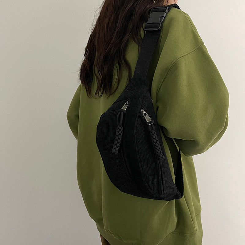 Sac banane femme velours