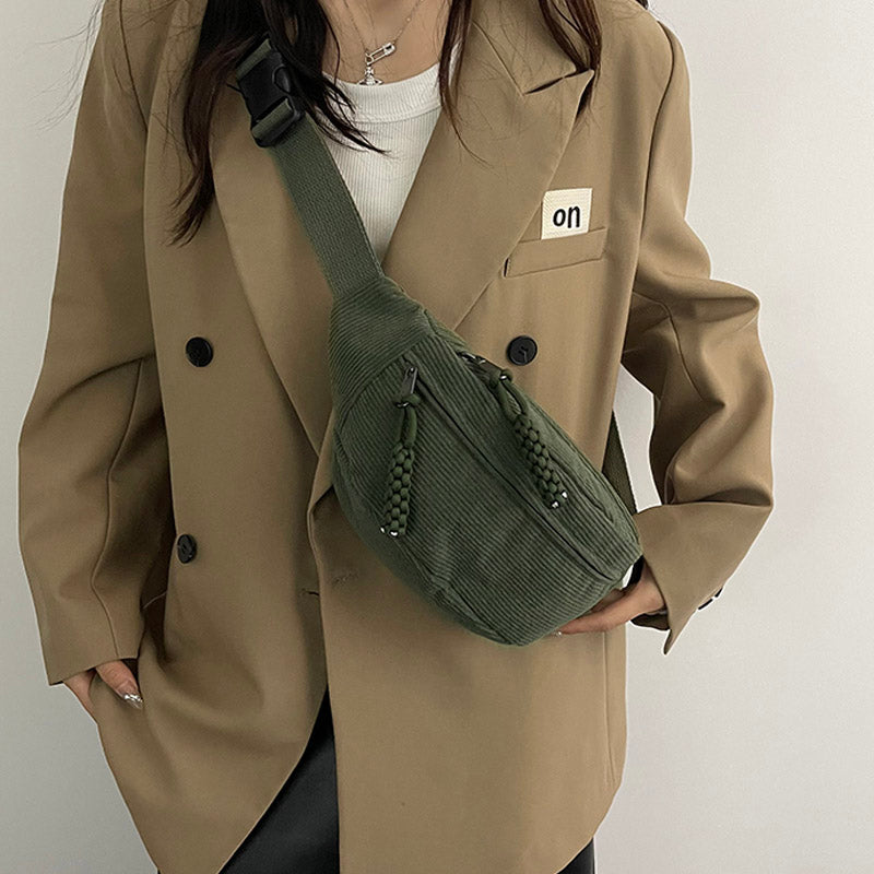 Sac banane femme velours